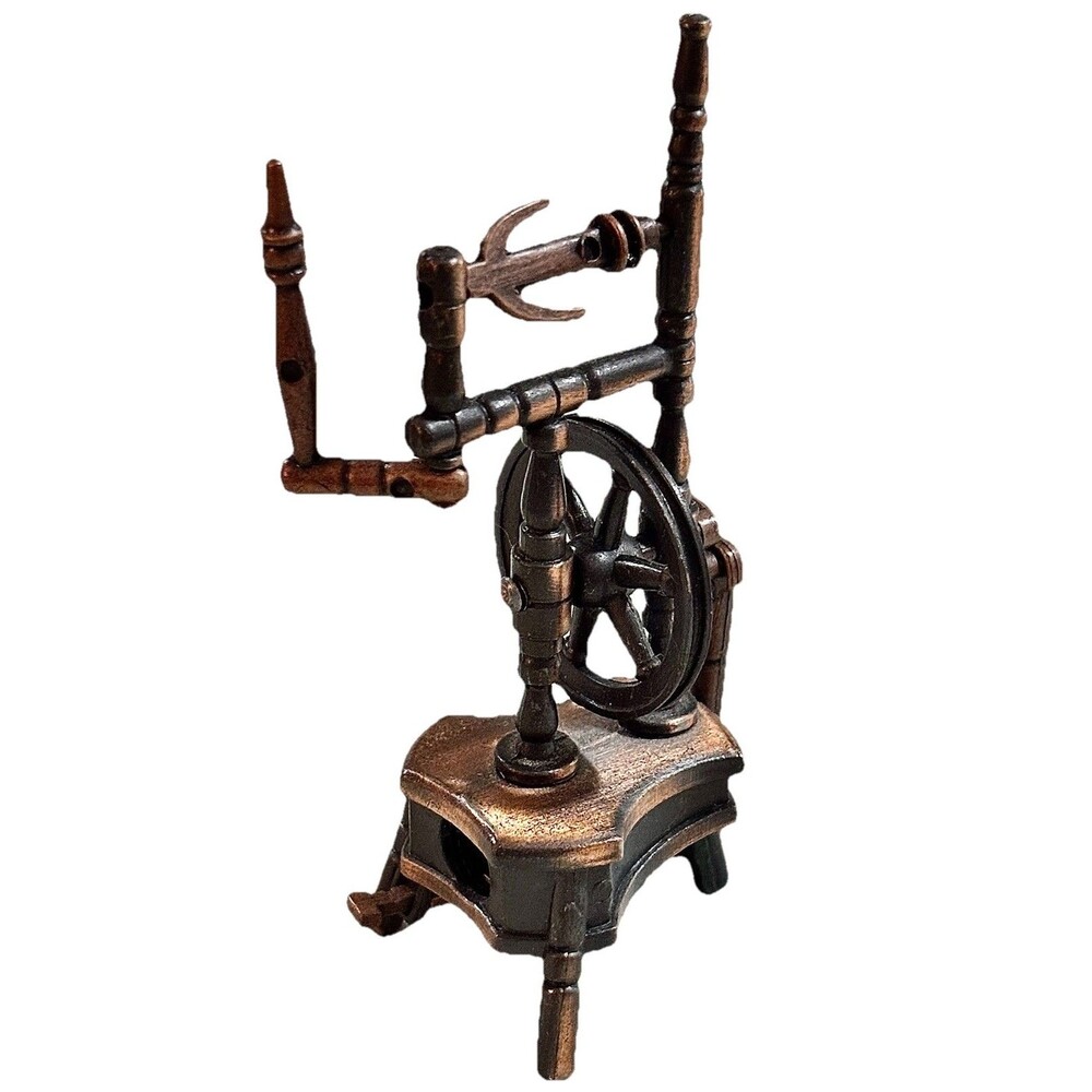 Vintage Die Cast Spinning Wheel Pencil Sharpener Antique Style Desktop Hong Kong
